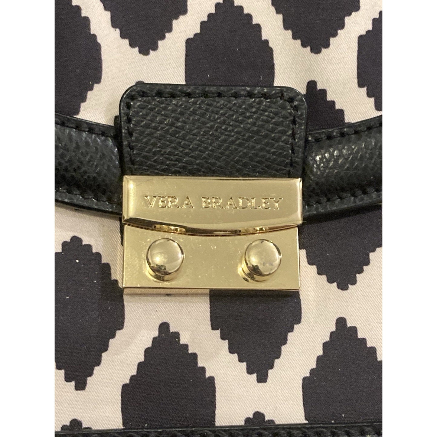 VERA BRADLEY Tess Crossbody Flap Purse Ikat Spots Black & Cream 15624-368481