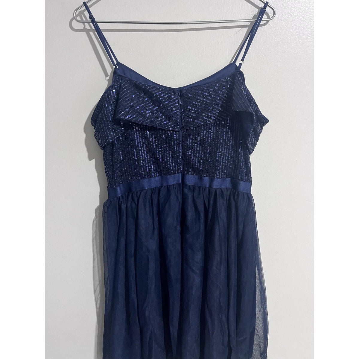 Wedtrend Dress Womens L Blue Fit & Flare Knee Length Sequin Off Shoulder