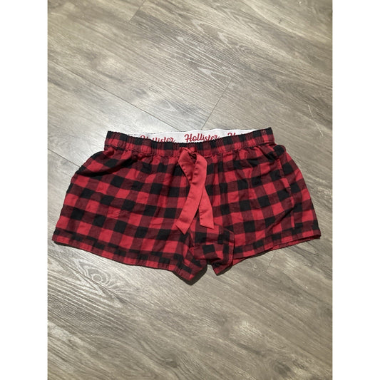 Hollister Red And Black Plaid Mini Shorts Women’s Size Large Y2K Christmas