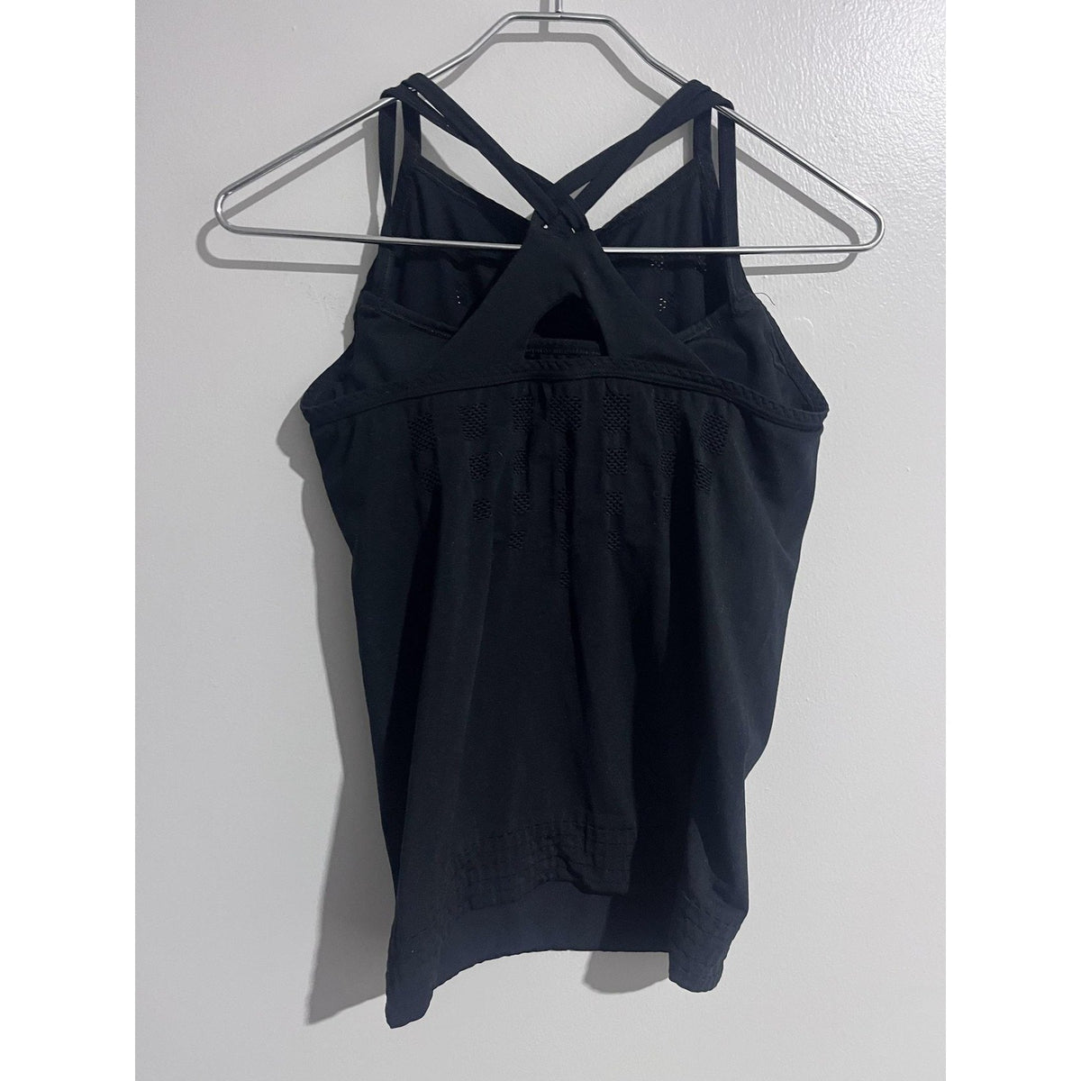Athleta Camisole Womens M Black High Neck Padded Built-In Bra Strappy Tank Yoga
