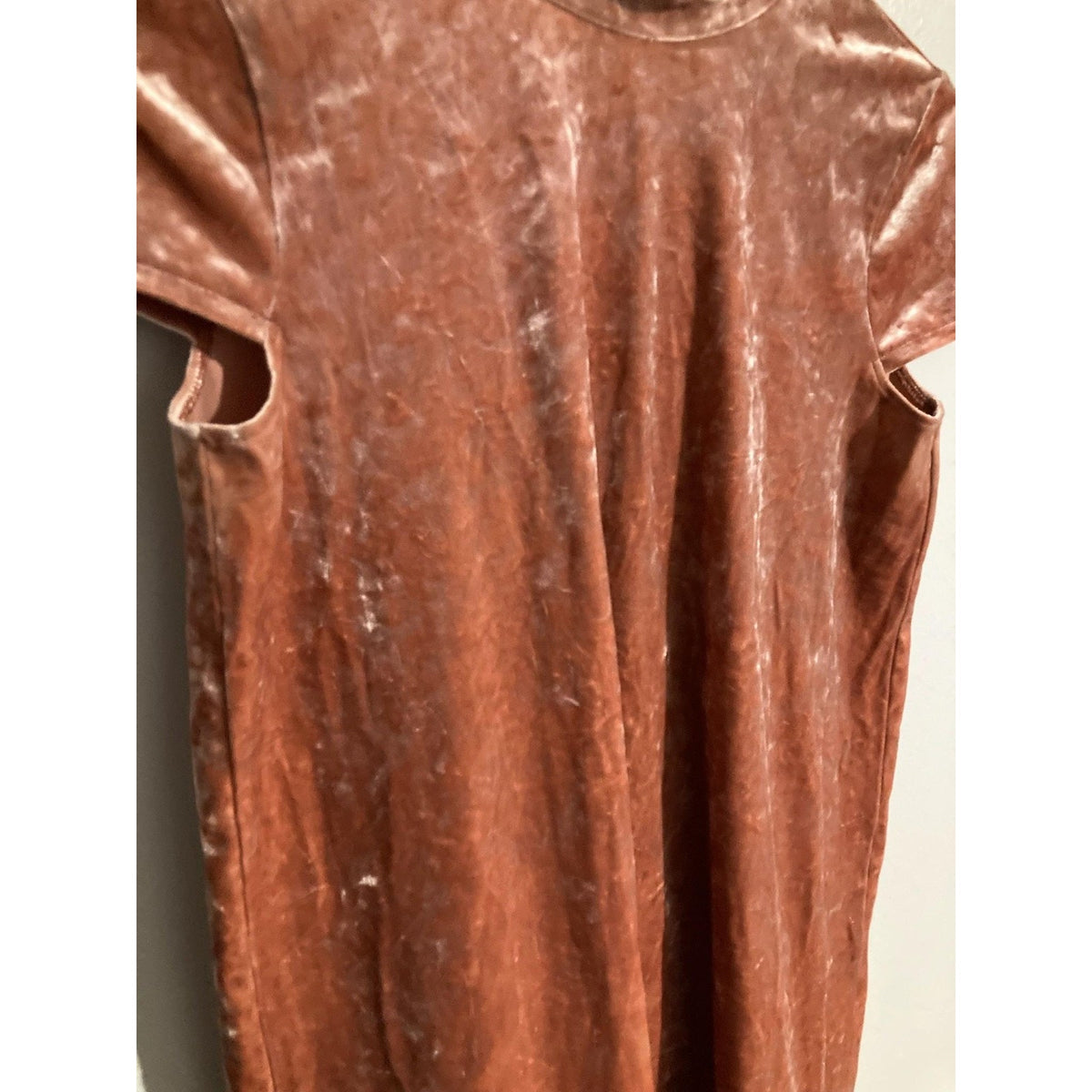 Madewell Dress Womens XXS Pink Velvet Shift Knee Length Keyhole Tie Neck Party