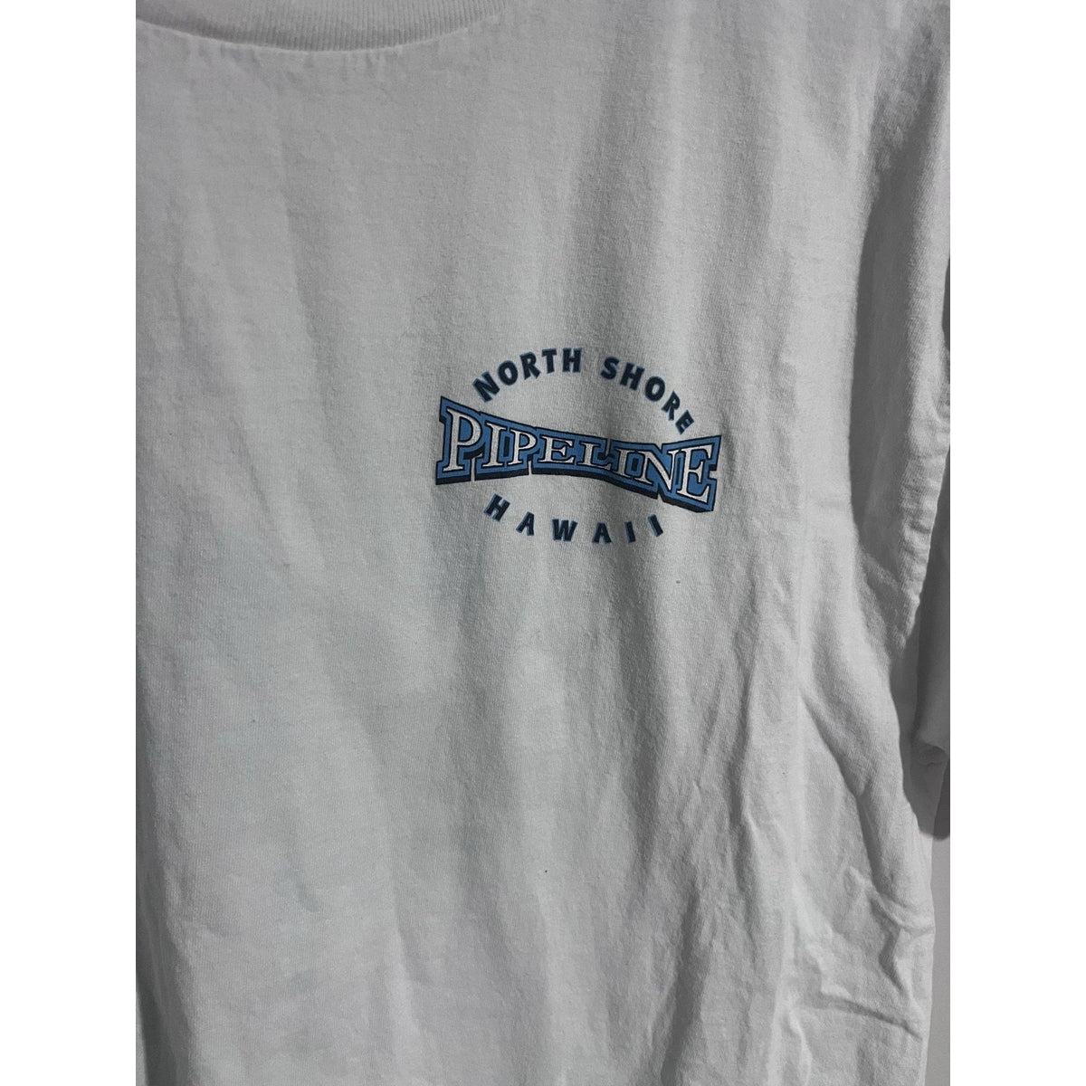Pipeline Shirt Mens L White Short Sleeve Graphic Cotton North Shore Hawaii