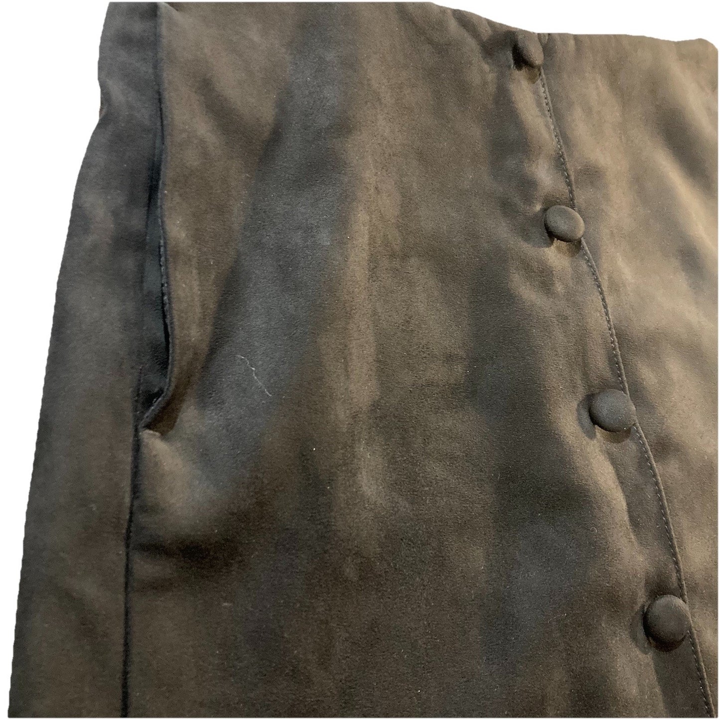 J.Crew Faux-Suede Button-Front A-Line Skirt WITH POCKETS