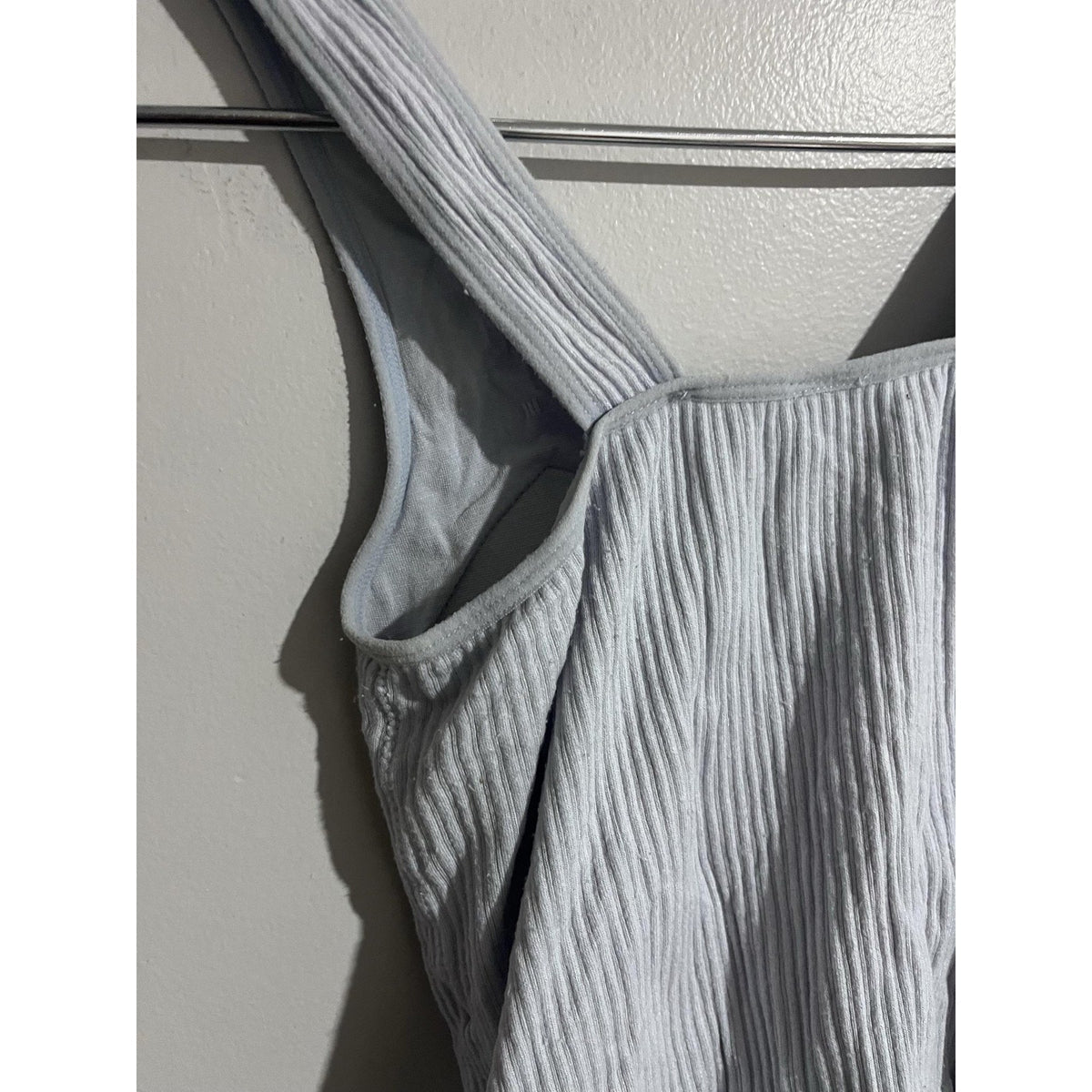 Revival Tank Womens S Gray Cropped Padded Stretch Jersey Summer Casual
