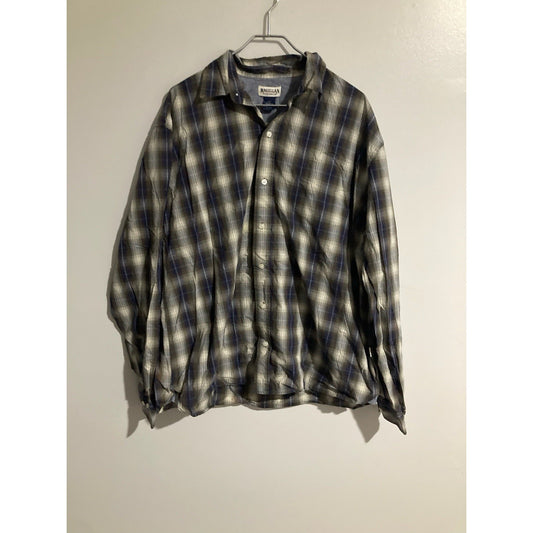 Magellan Outdoors Brown Plaid Shirt Mens Size XXL 100% Cotton Button Long Sleeve