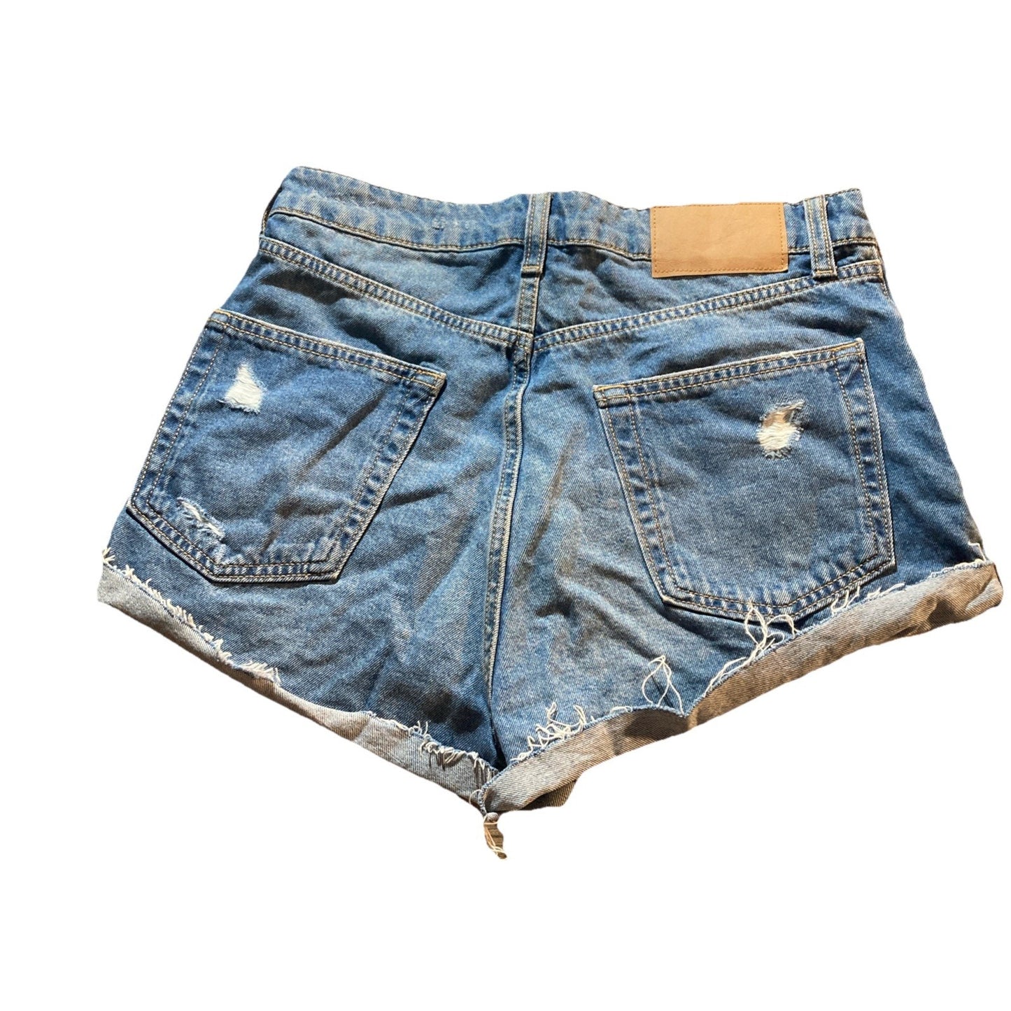 Divided by H&M Women's Denim Shorts Raw Hem Distressed Button Fly Size 6