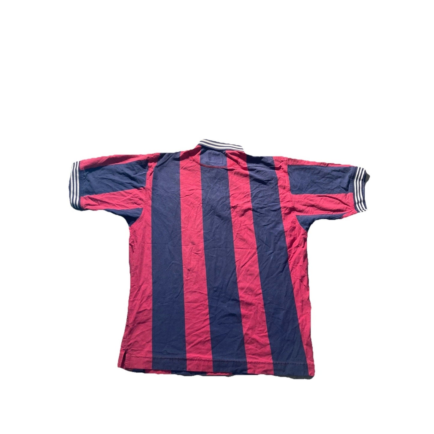 VTG Rugby Shirt Mens 100% Cotton Stripe XL Blue Red Made In USA Cutter And Buck