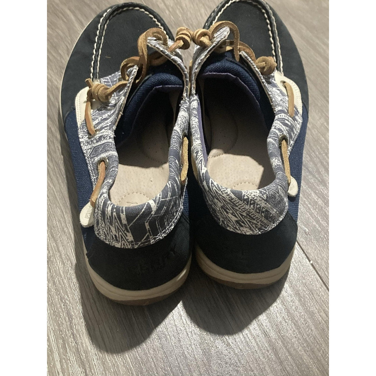 SPERRY Boat Shoe Womens 11M Blue Leather Canvas Comfort Non-Slip STS97218
