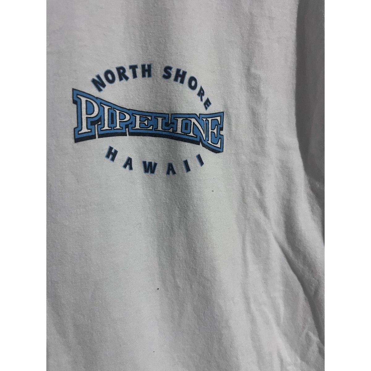 Pipeline Shirt Mens L White Short Sleeve Graphic Cotton North Shore Hawaii