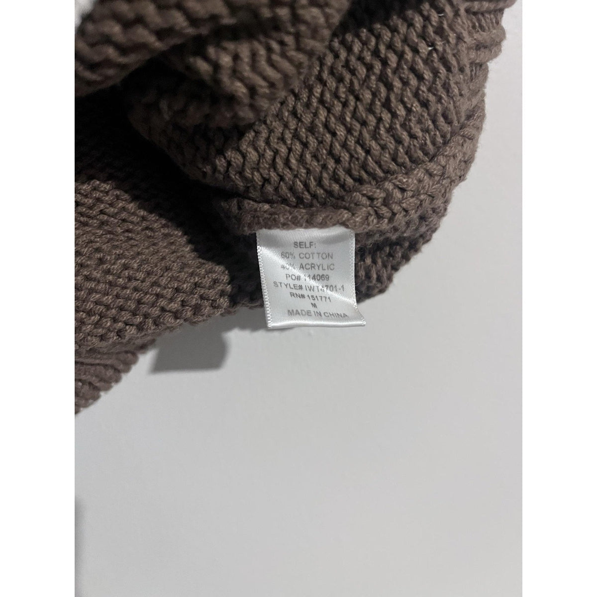 Le Lis Collection Vest Womens M Brown Chunky-Knit Crochet Trim Sleeveless