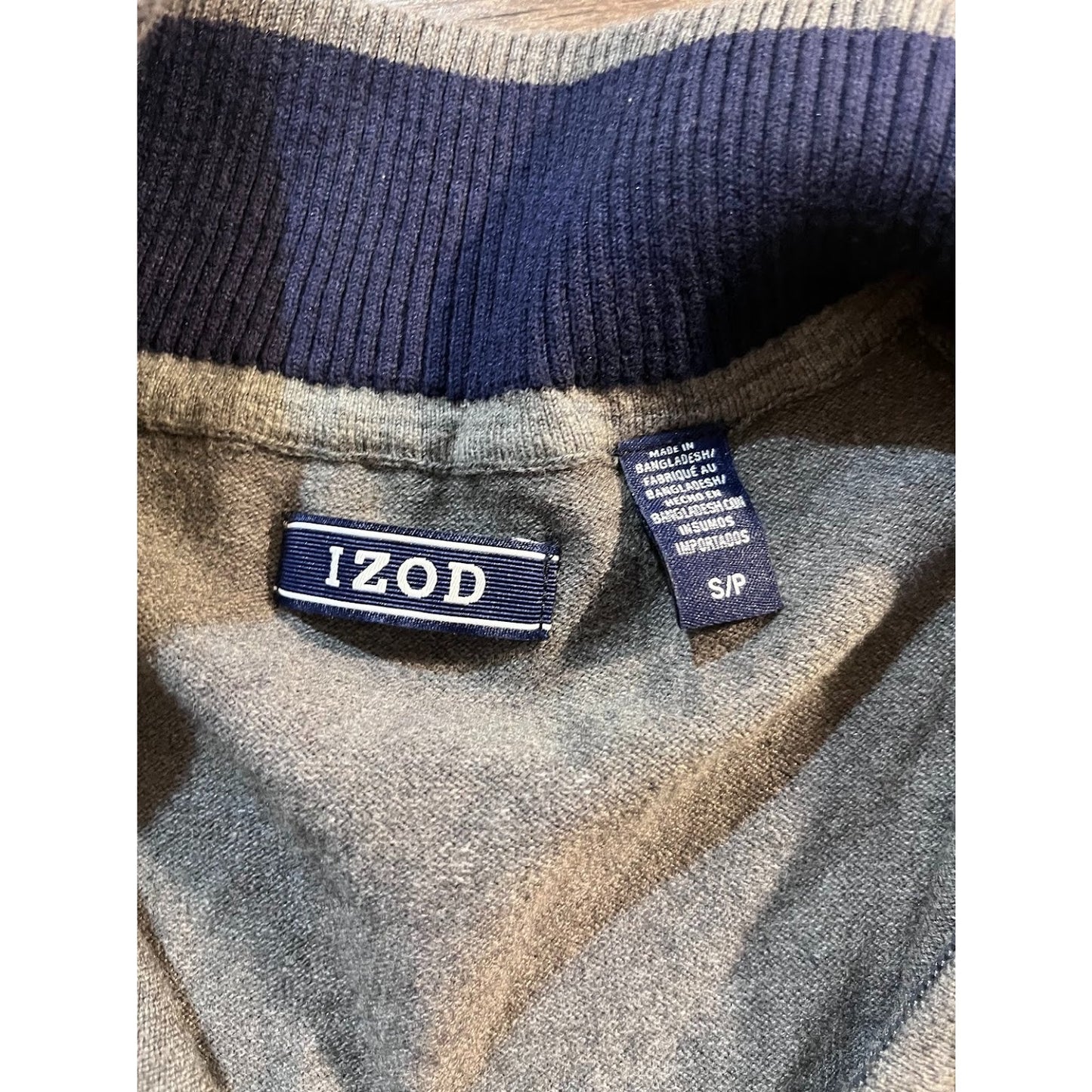 Izod Sweater Men Small Gray Pullover Quarter Zip Long Sleeve Sweatshirt Y2K