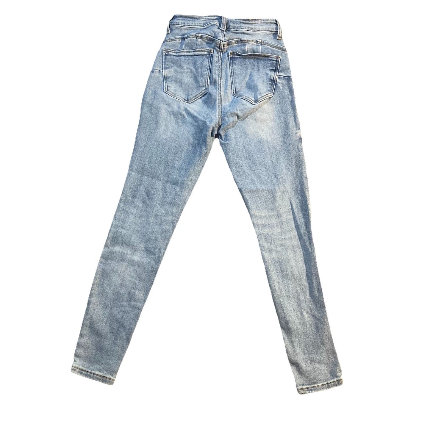 Wax Jean Butt Women's White Wash Blue Jeans Denim Skinny Jeans Button Sz 1