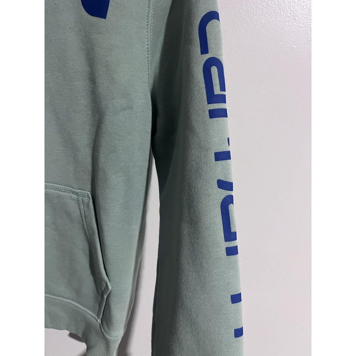 Carhartt Hoodie Unisex S Green Pullover Fleece Relaxed Fit Logo Hooded
