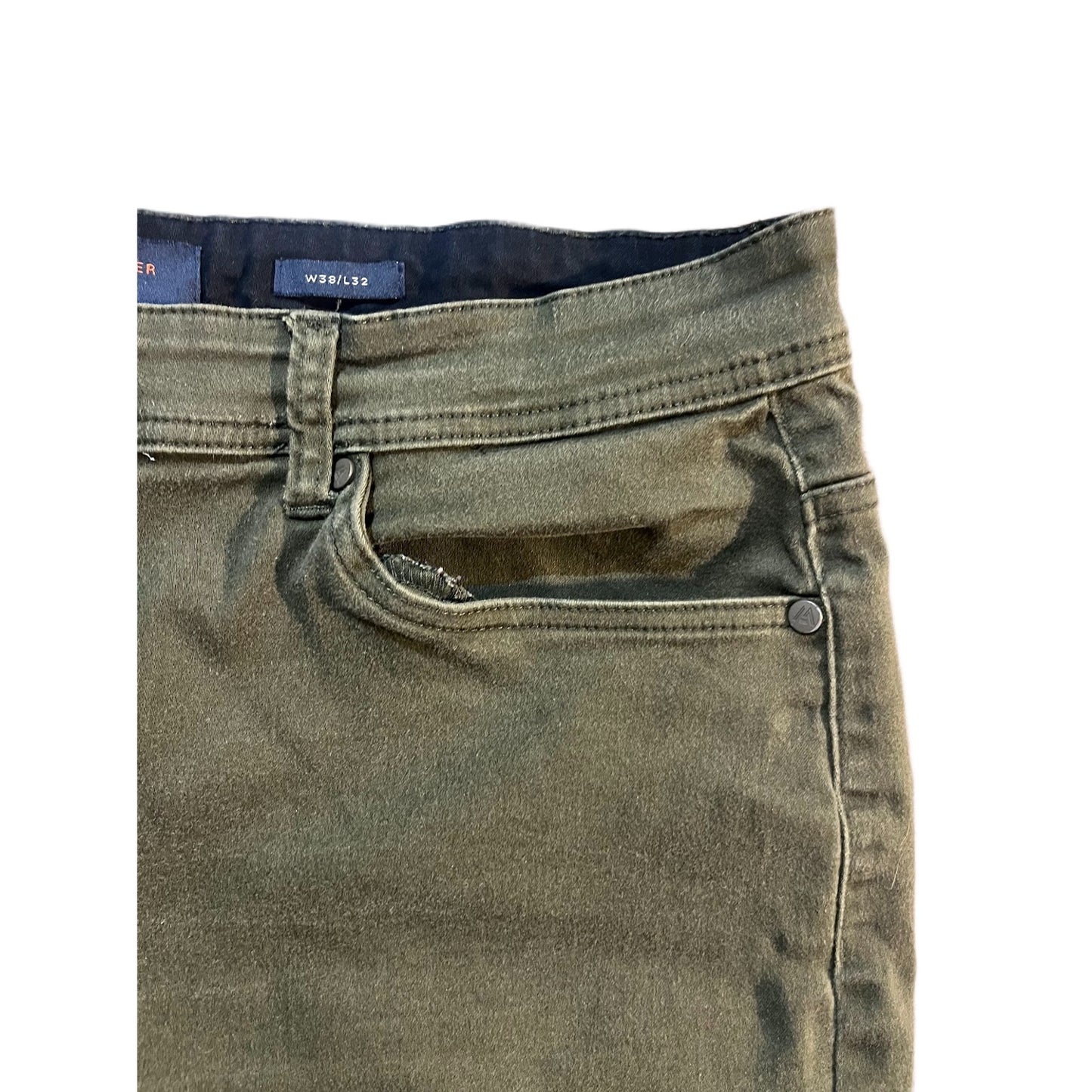 Marc Asher Men's Slim Straight Fit Stretch Denim Jeans Green Regular Size 38x32