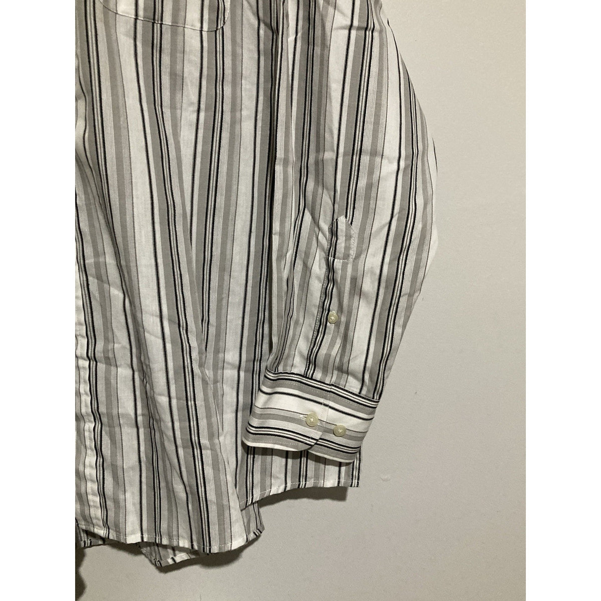 Striped Classic Dress Shirt Size XXL Beverly Hills Polo Club Black Gray White