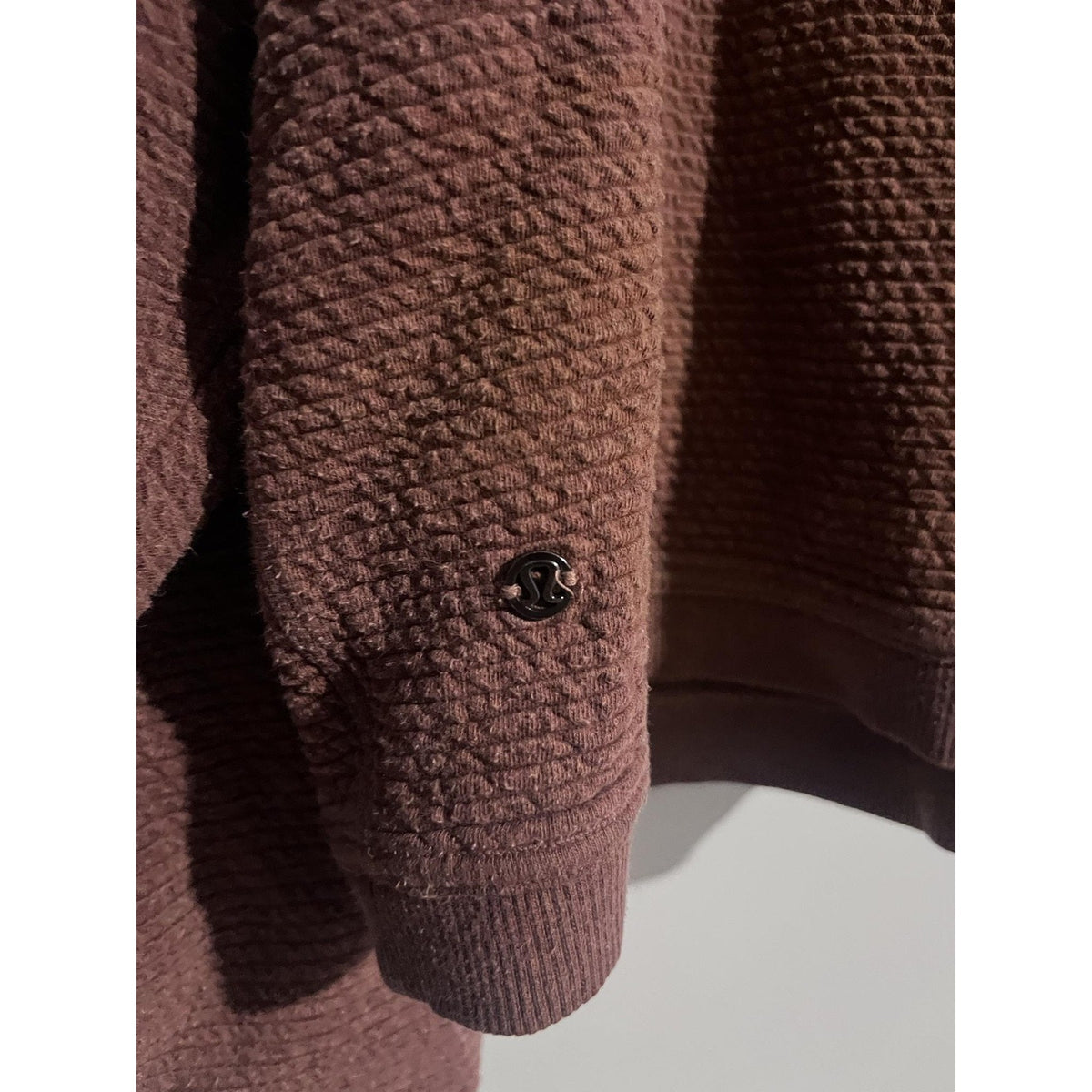 Lululemon Sweater Womens XS/S Brown Waffle-Knit Pullover Cowl Neck Heavyweight
