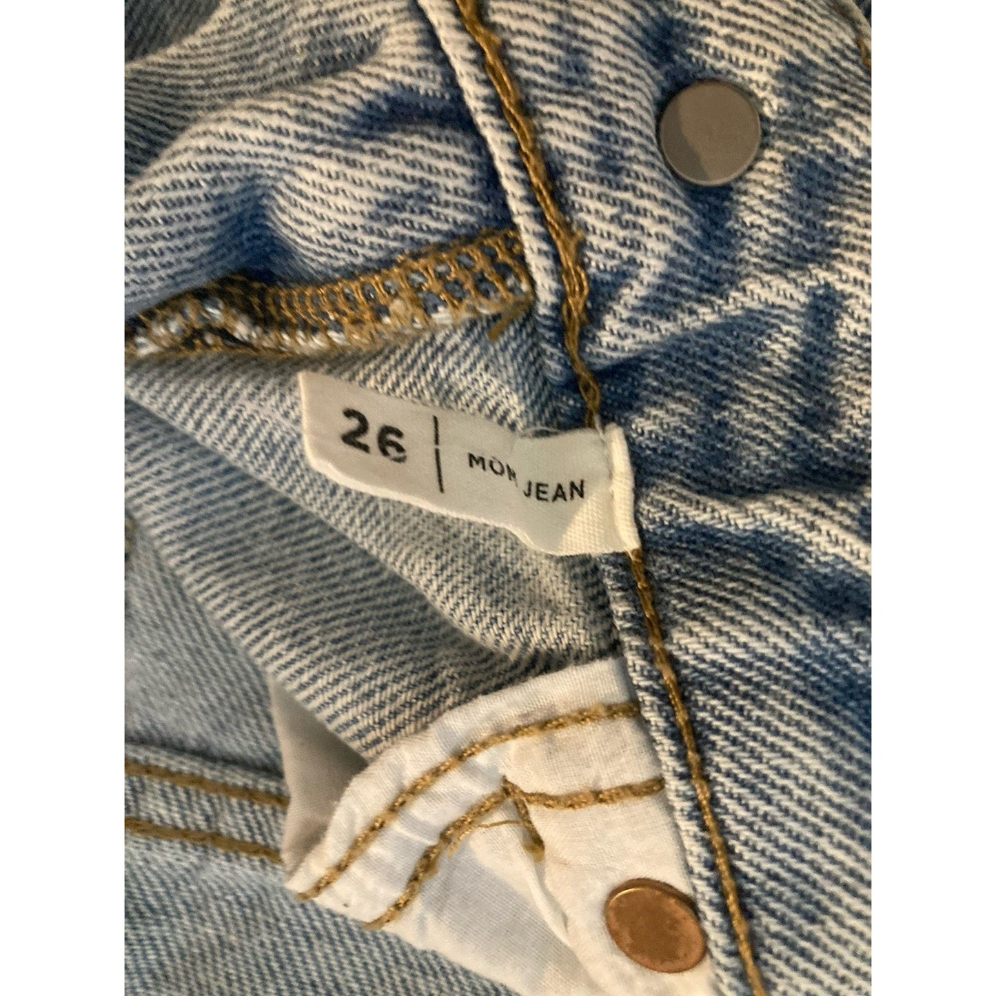 PacSun Mom Jeans Womens 26 Blue Light Wash High Rise Distressed Ripped Denim