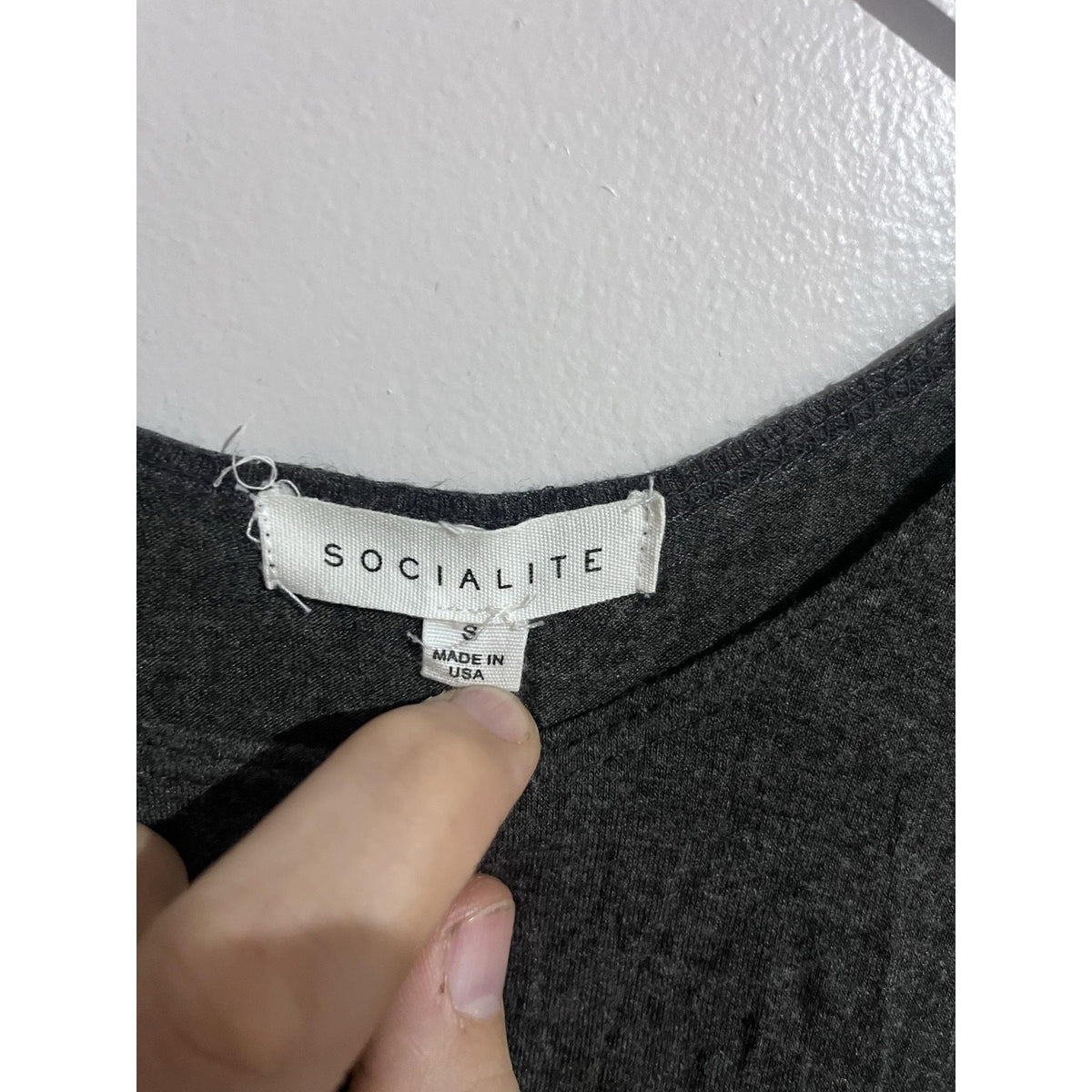 SOCIALITE Dress Womens S Gray Tank Dress Knee Length Round Neck Casual