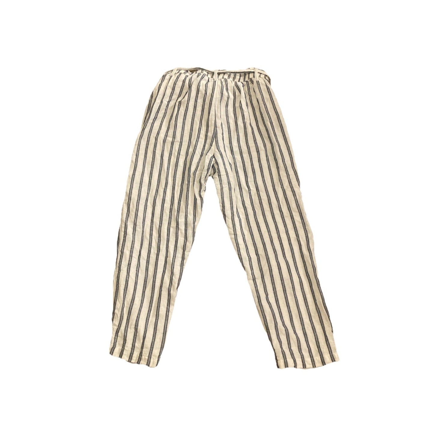 American Eagle Women's Striped Paperbag Pants Cuffed Tie Belt Pants Size M