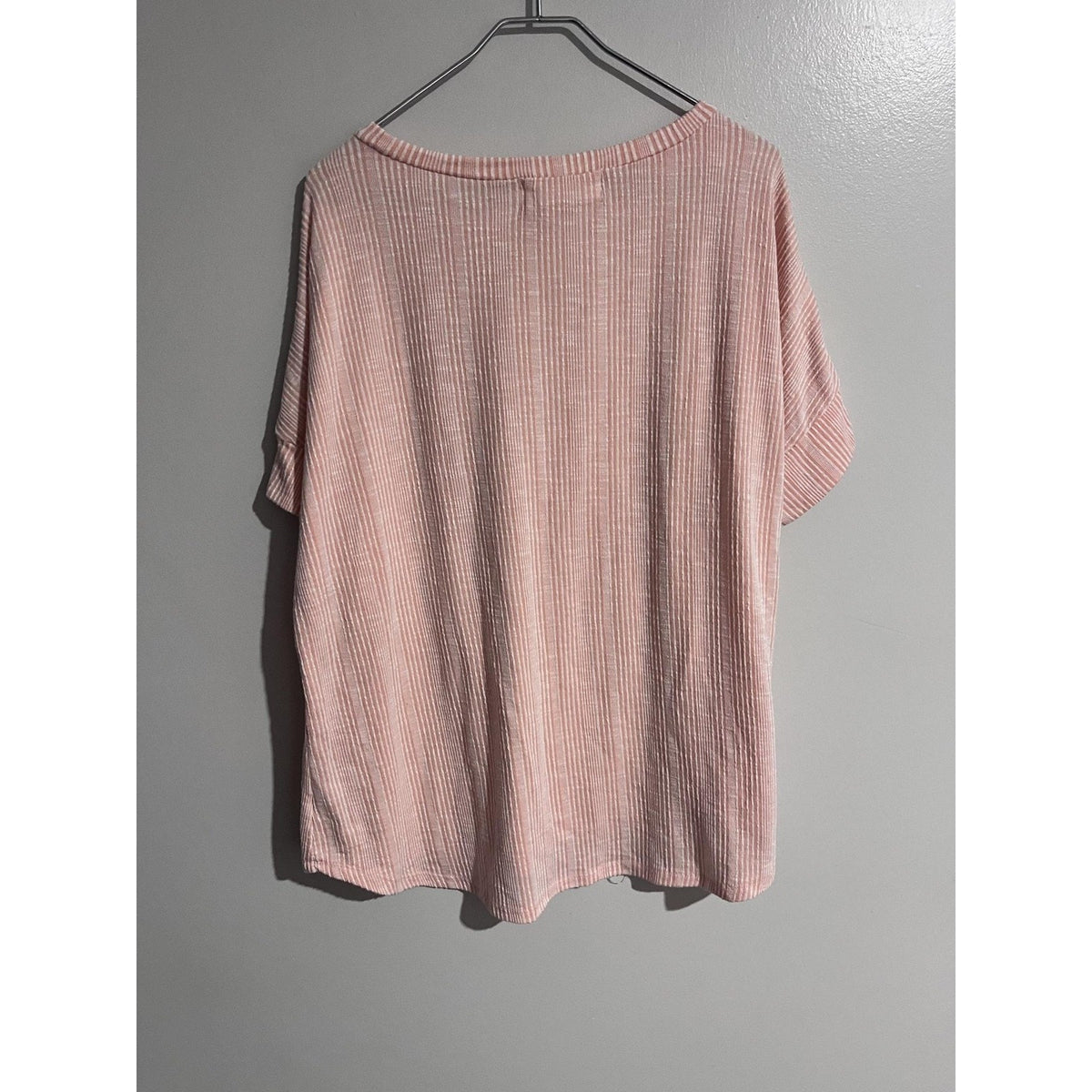 French Laundry T-Shirt Womens 3X Pink Tunic Oversized Striped Lightweight Casual