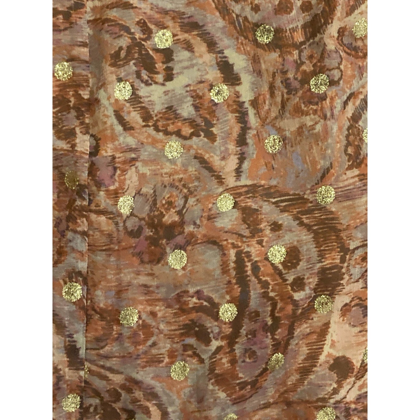 Anna Grace Women Size M Multicolor Paisley Golden V Neck Long Sleeve Maxi Dress