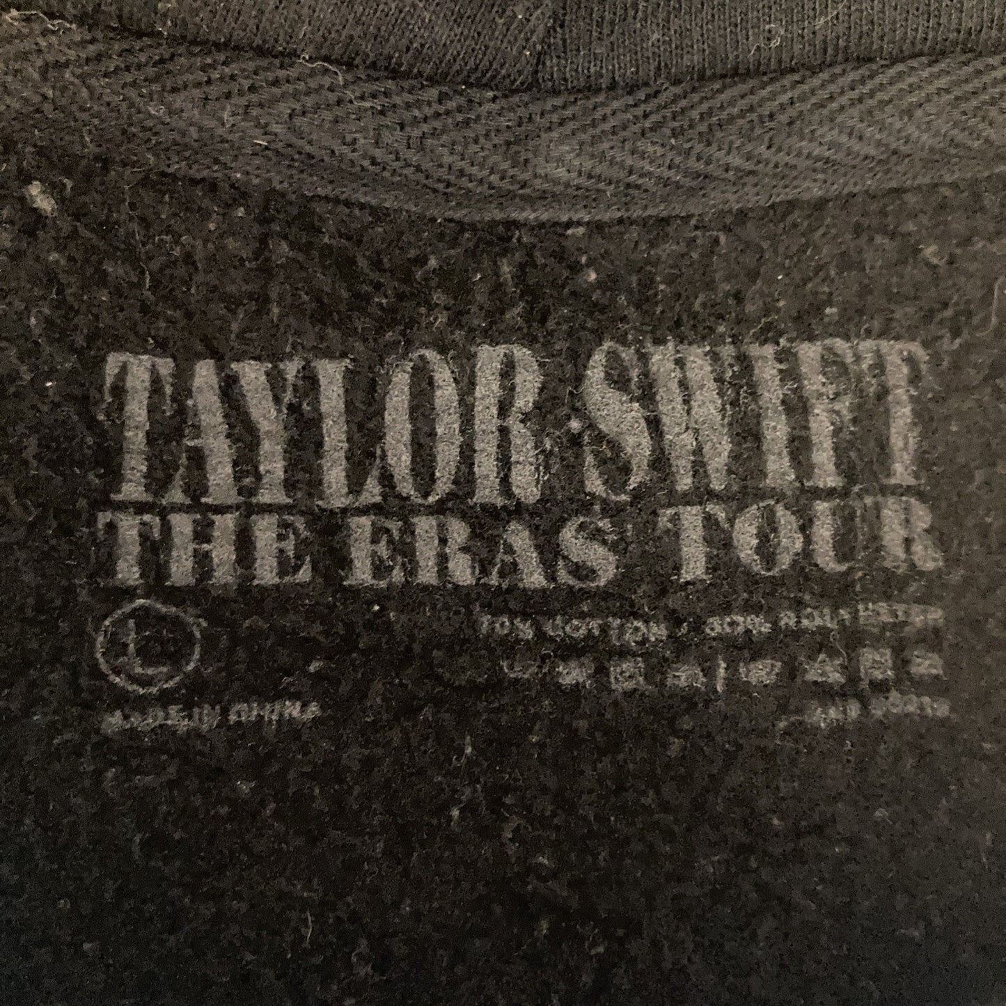Taylor Swift The Eras Tour Black Hoodie Large Official Concert Merch