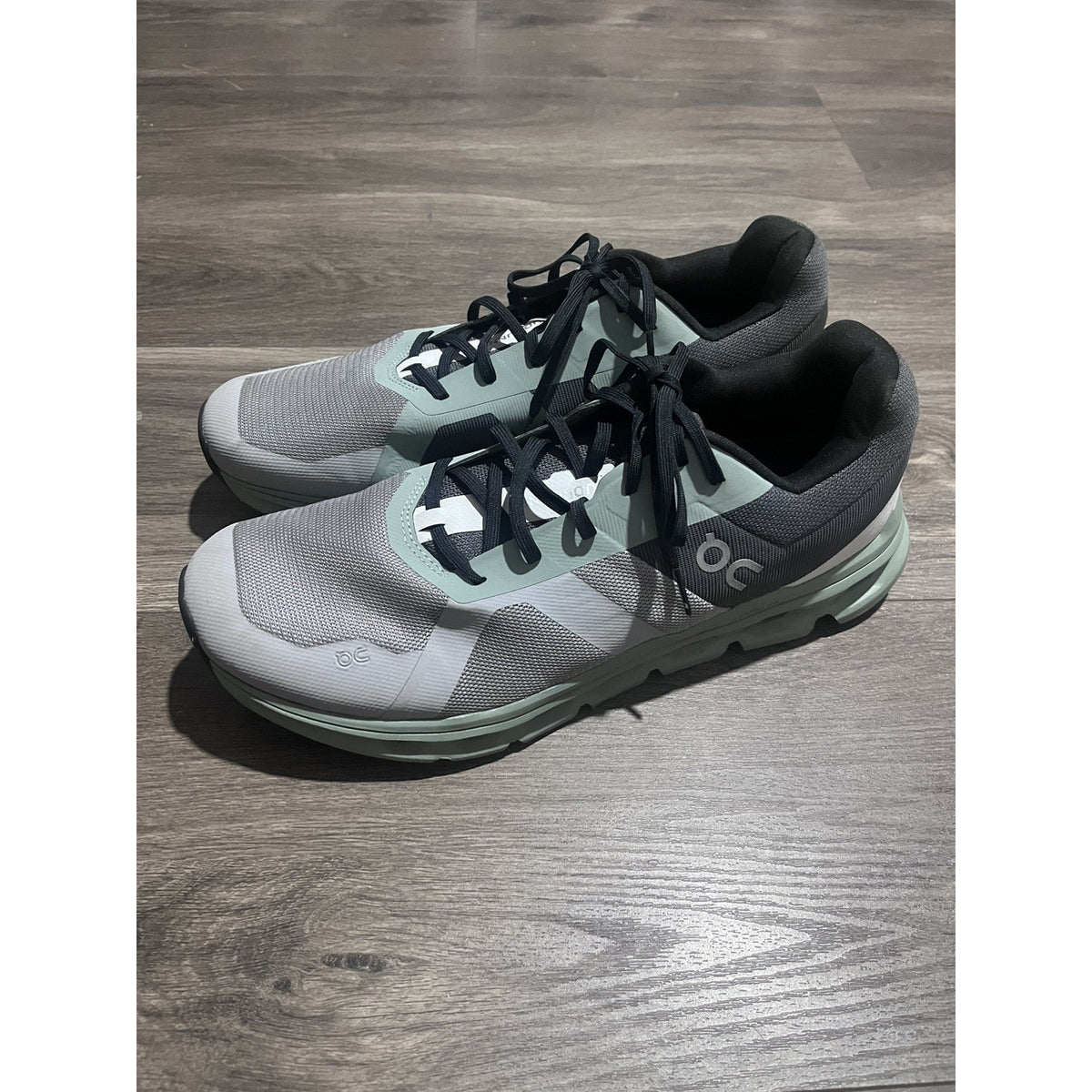 On Cloud Cloudflyer Running Shoes Men Size 12 Grey Mint Green