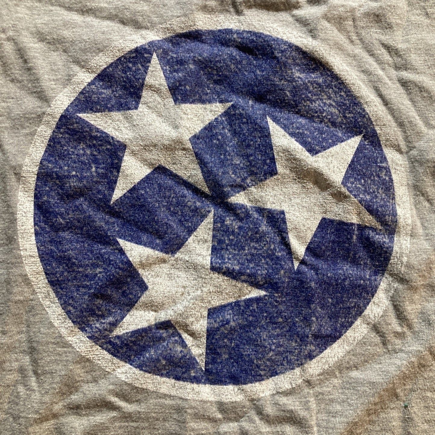 Gildan Softstyle Tennessee Flag Shirt Gray Faded Retro Size Medium