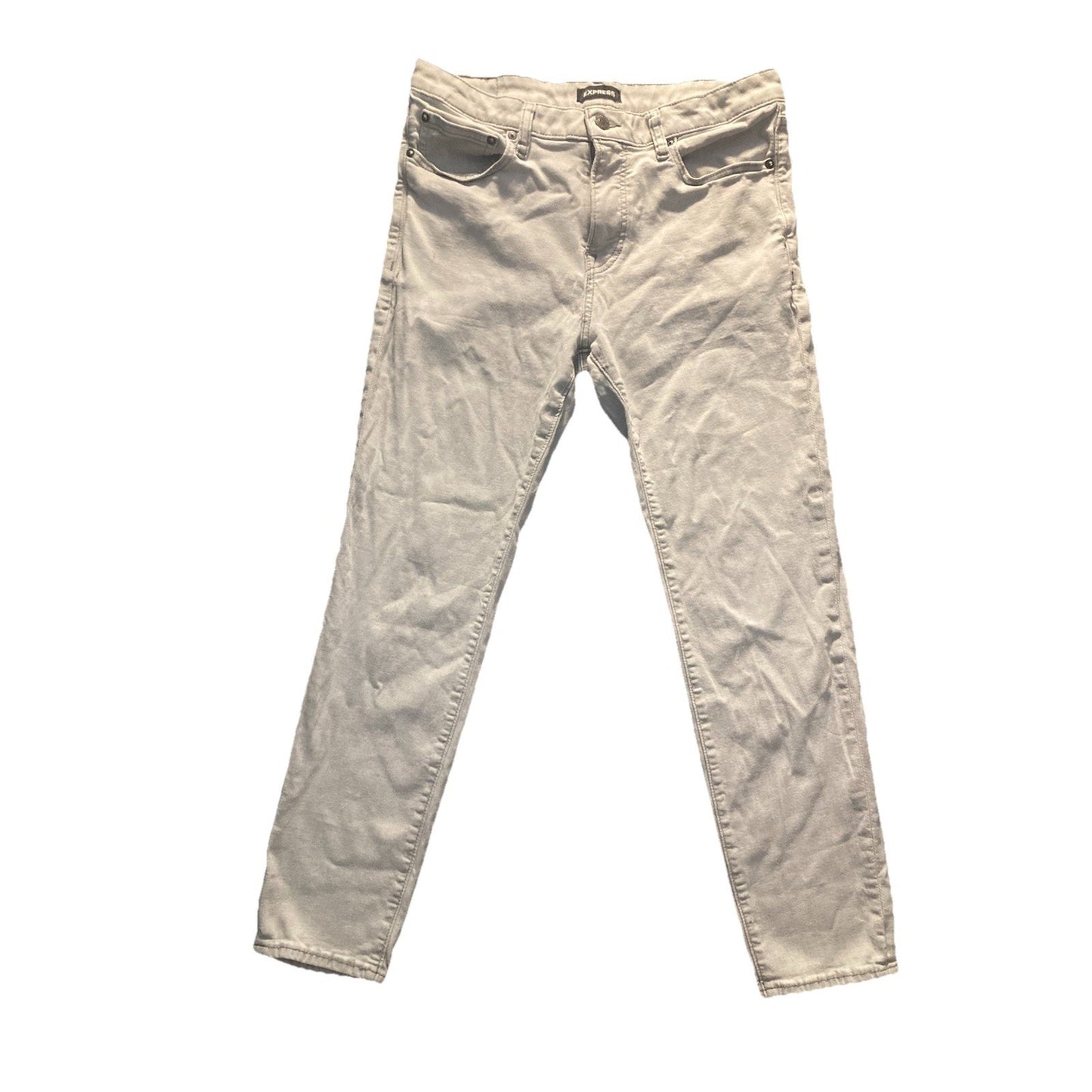 Express Men’s Skinny Fit 5 Pocket Light Gray Stretch Jeans- Size 33x30