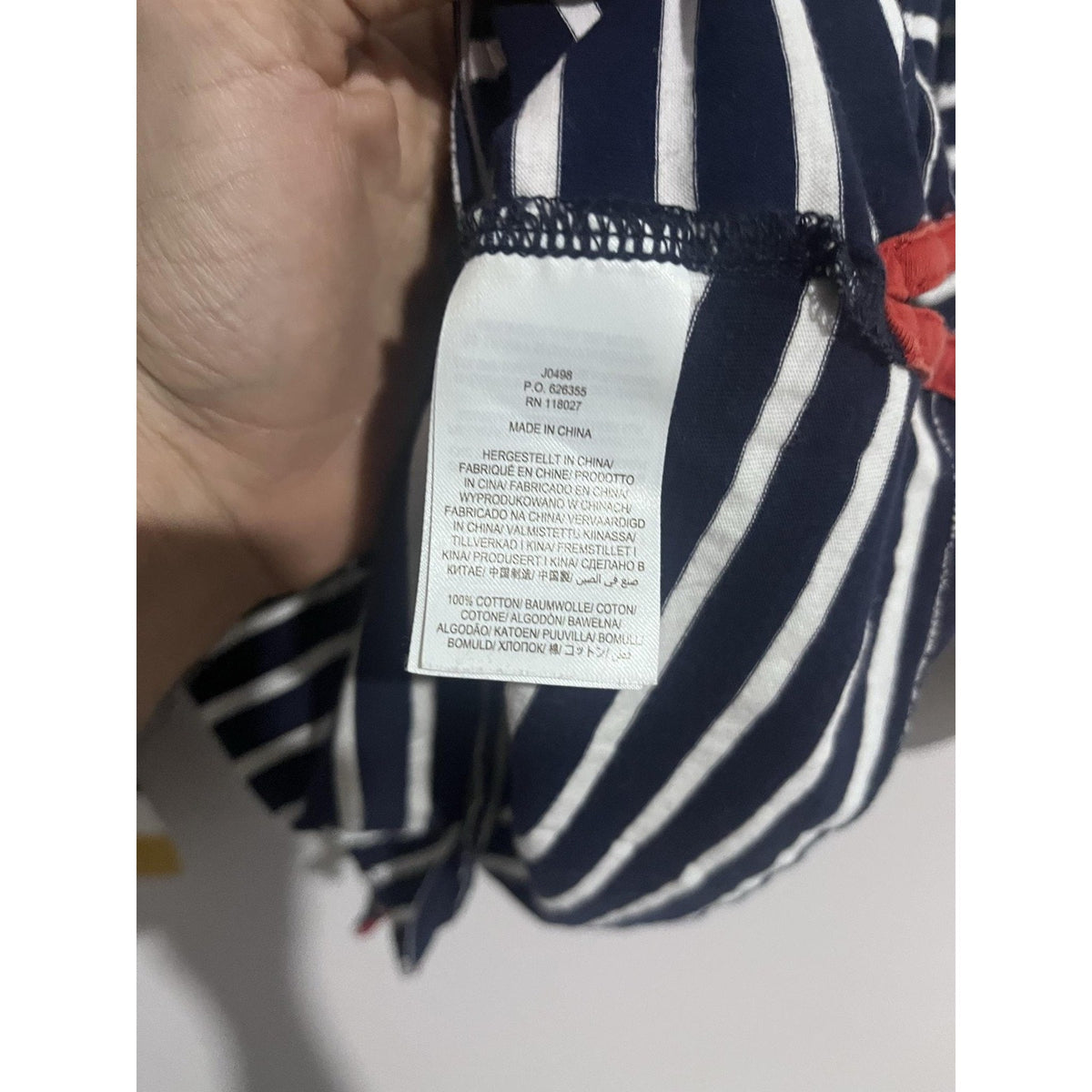 Boden T-Shirt Womens 4 Blue Striped Boat Neck Jersey Embroidered Casual