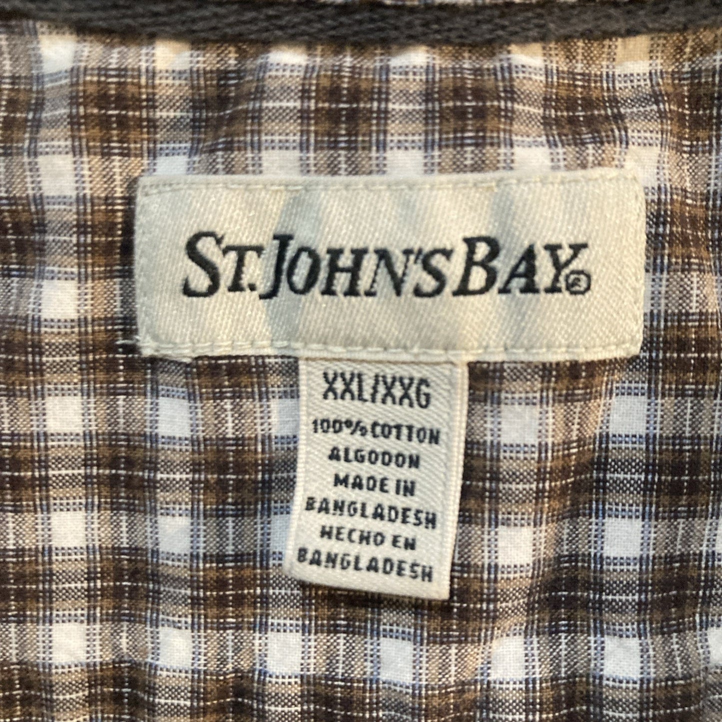 St. John's Bay Authentic Button-Up Shirt Men's Tall Size 2XL Multicolor Gingham
