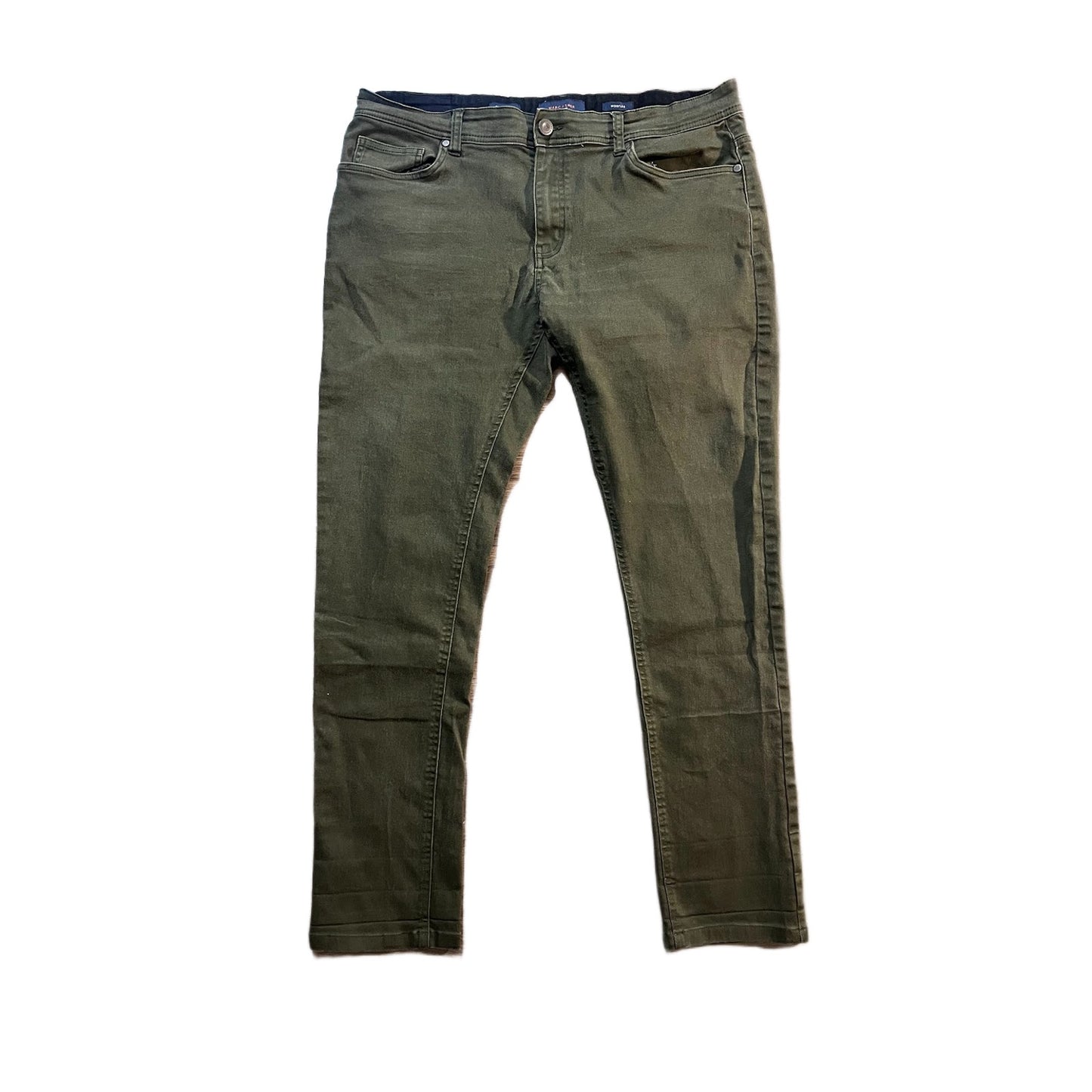 Marc Asher Men's Slim Straight Fit Stretch Denim Jeans Green Regular Size 38x32
