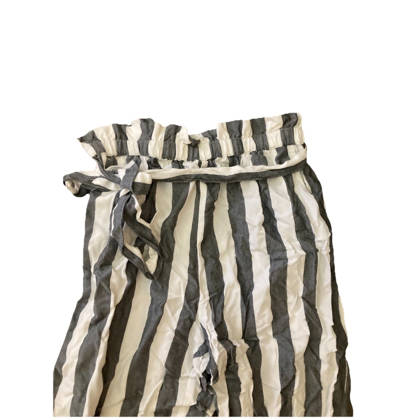 American Eagle White and Grey Striped Viscose Pants Breathable Beachy Classic XS