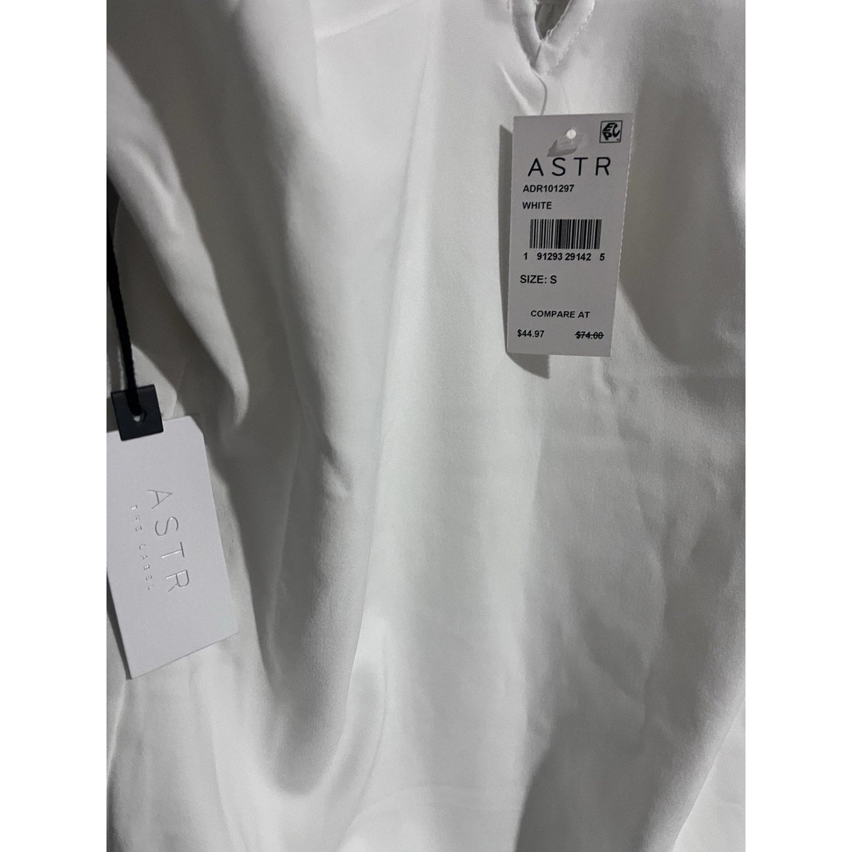 ASTR The Label Dress Womens S White Satin Bodycon Slip Smocked Sweetheart