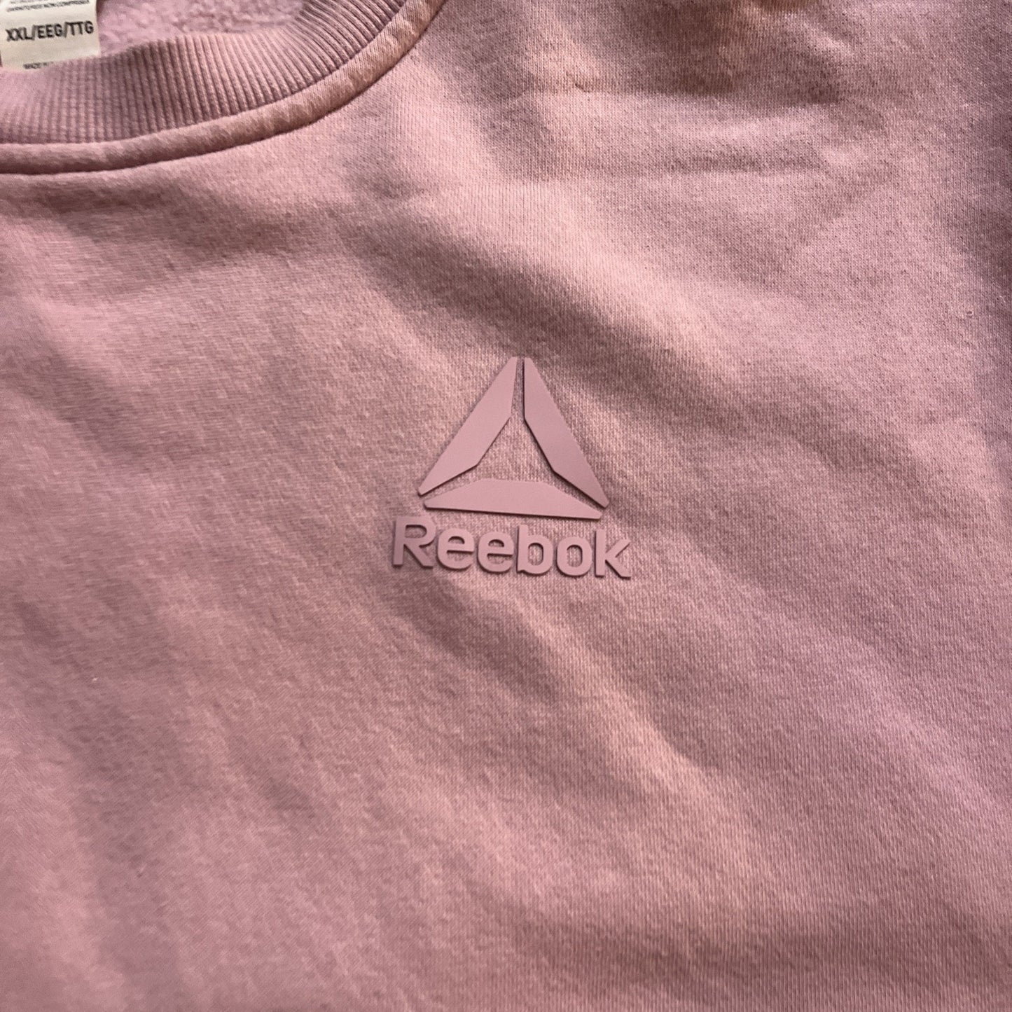 Reebok Lavender Fleece Crew Neck Logo Sweatshirt XXL Long Sleeve Pullover