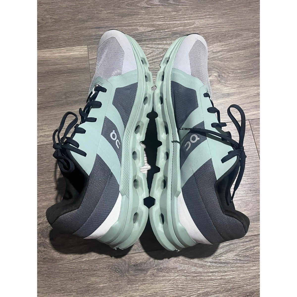 On Cloud Cloudflyer Running Shoes Men Size 12 Grey Mint Green