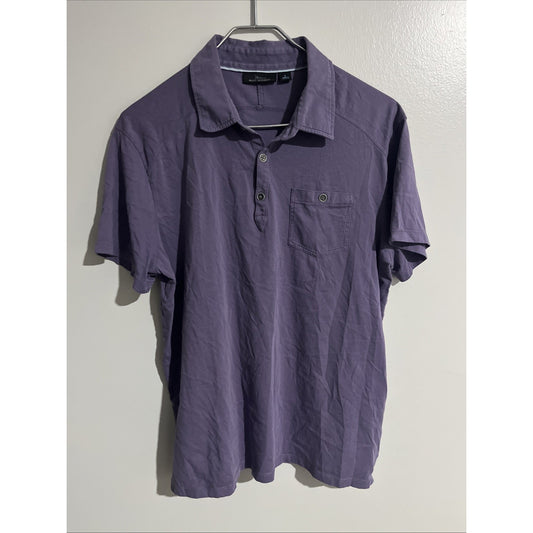 Marc Anthony Mens Purple 100% Cotton Buttoned Pocket Polo Shirt Size Large