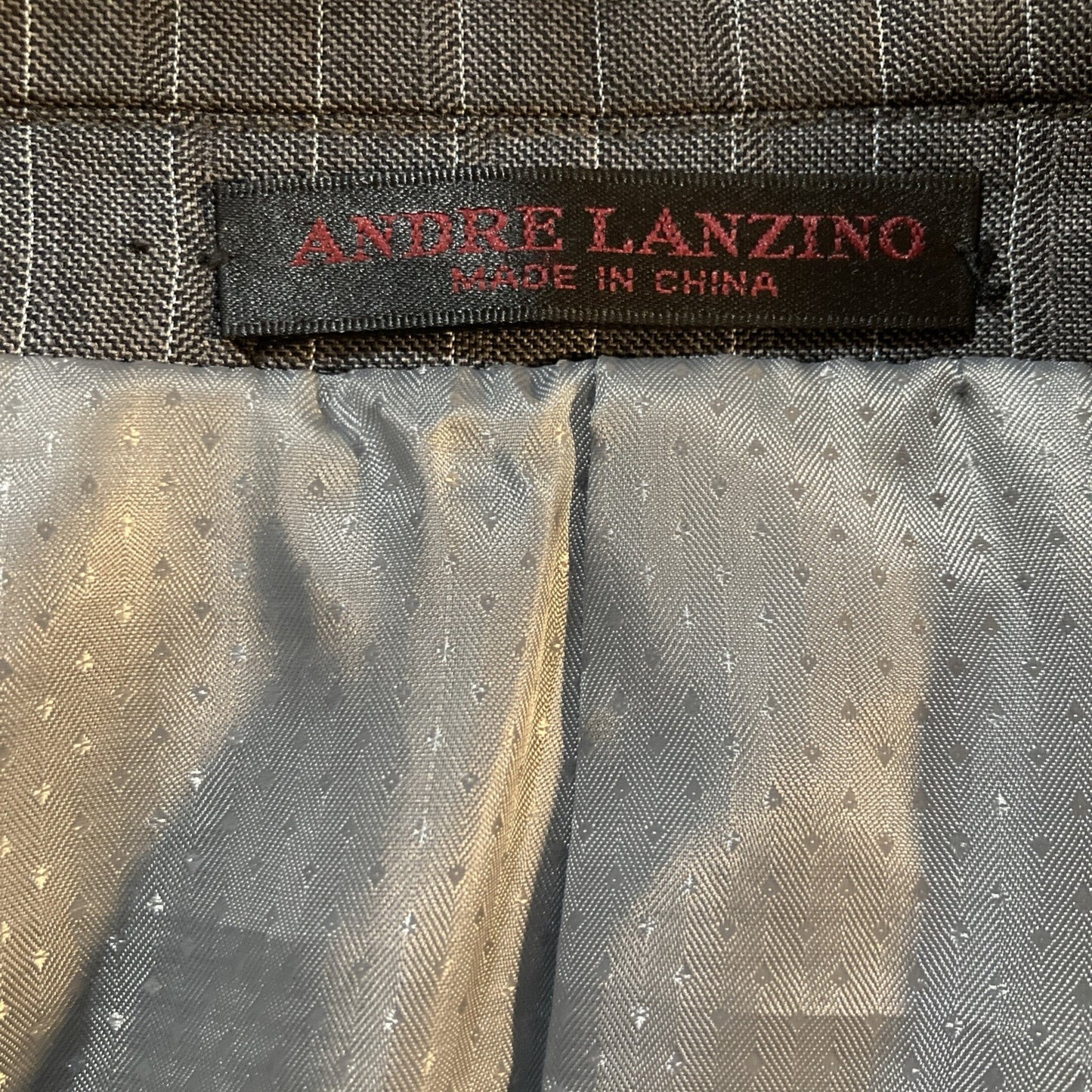 Quiet Luxury Andre Lanzino Blazer Jacket Mens Gray Striped 100% Wool R50 W45