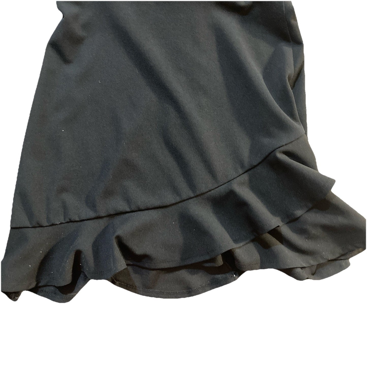 Black Crystal Doll A Line Cross V Neck Dress With Ruffle Sleeves. Size Medium