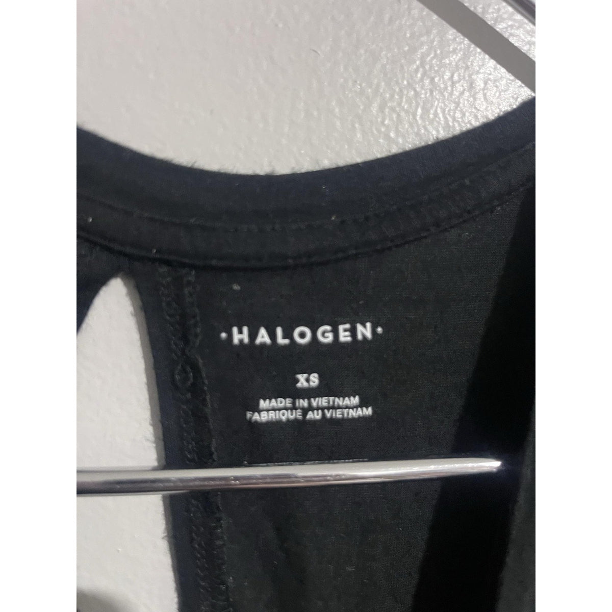 Halogen Tank Womens XS Black Crew Neck Jersey Back Slit Lightweight Stretch