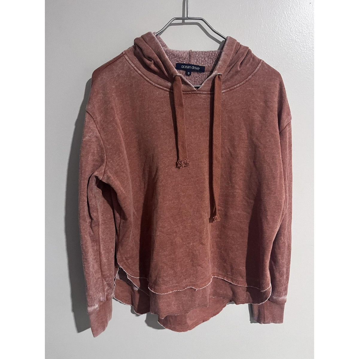 Ocean Drive Pullover Womens S Brown Hoodie Hooded Lined Lightweight Fleece