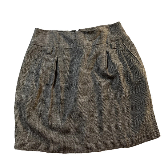 Y2K Librarian WORTHINGTON Pencil Skirt Stretch Size 14 Gray Black Plaid