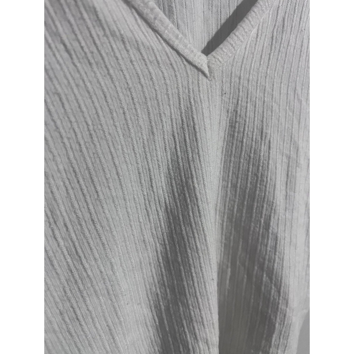 Destined Tank Womens XL White V-Neck Strappy Ribbed Knit Stretch Casual Summer