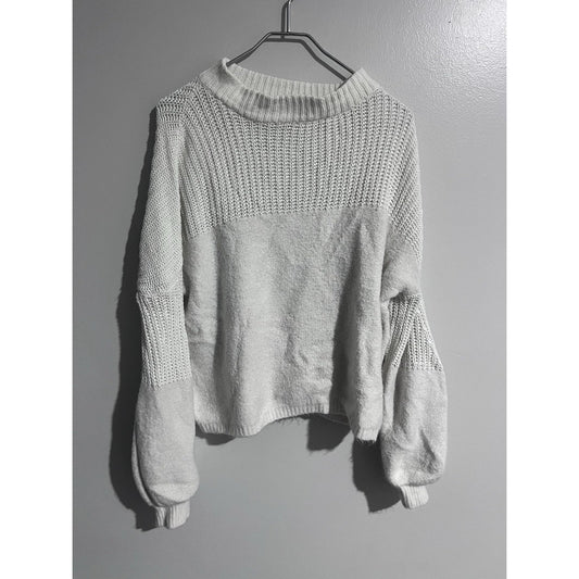 Miracle USA Sweater Womens S/M White Chunky-Knit Pullover Oversized Balloon