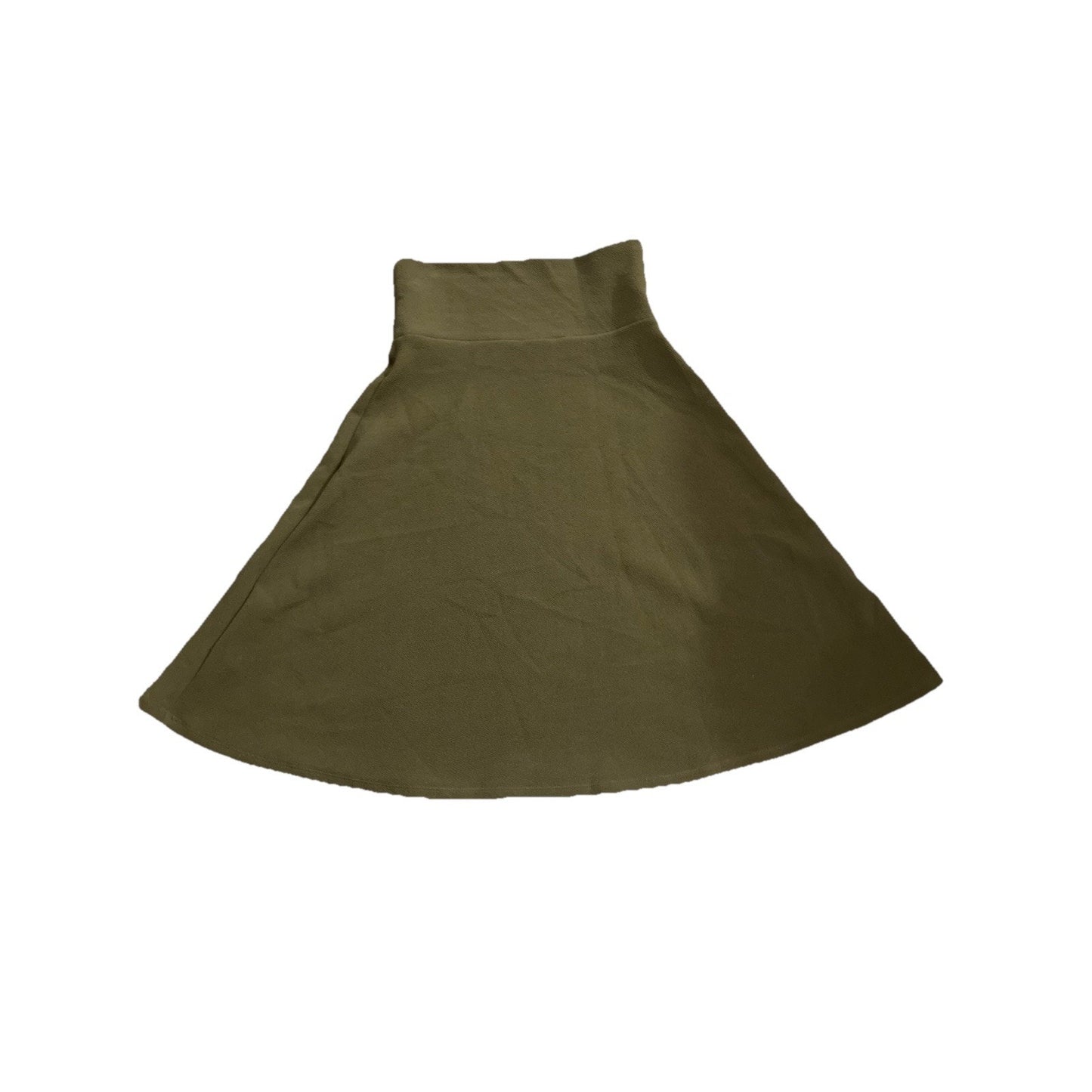 LuLaRoe A Line Skirt Small Yellow Pull On Dark Olive Green