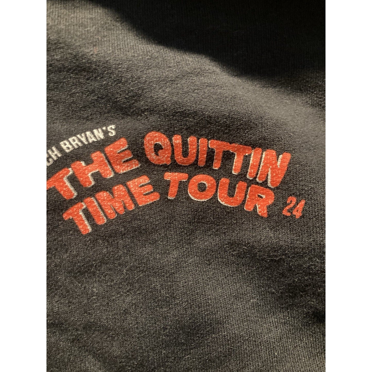 Zach Bryan Hoodie Sweatshirt Mens L Black Quittin Time Tour 24 Fleece