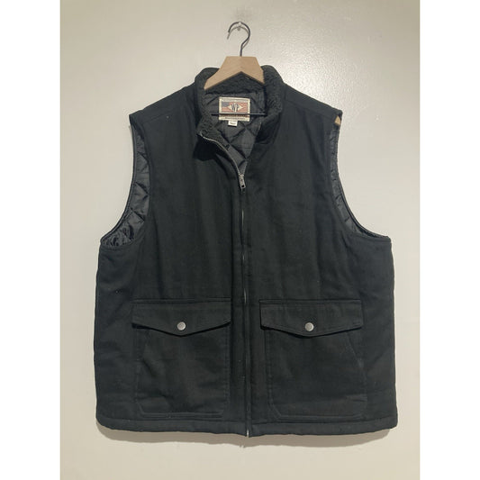 Heavy Canvas Heritage Brand Weatherproof Black Full Zip Quilted Vest Men’s XXL