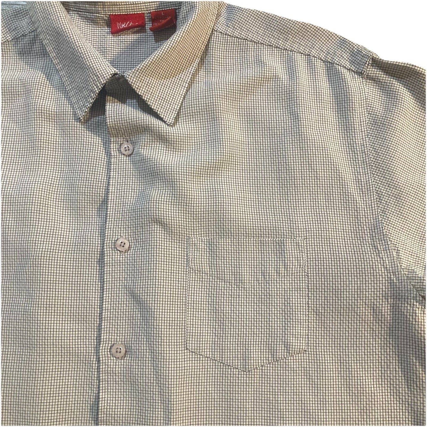 Vintage Y2K Mossimo Polo Shirt Mens L Geometric Square Sleeve Pocket Button Down