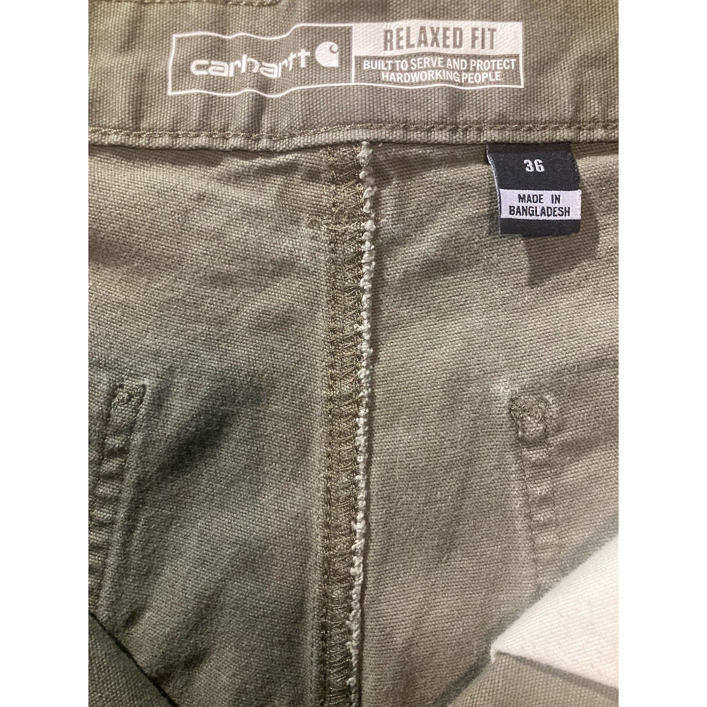 Carhartt Mens Relaxed Fit Canvas Work Shorts Moss Green 36 Utility