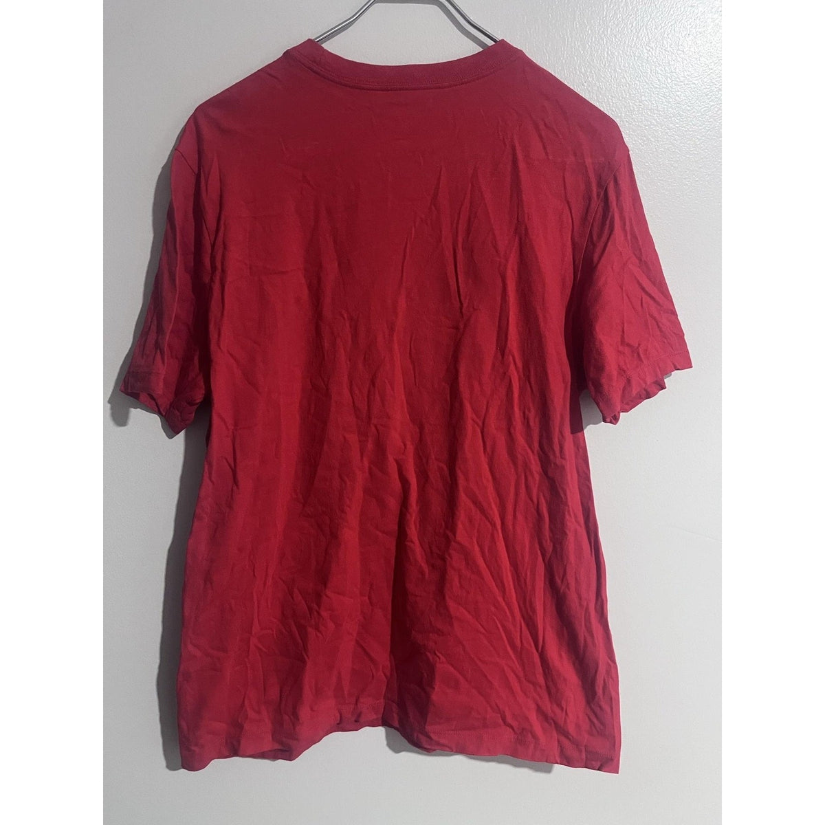 Nike Shirt Mens L Red Short Sleeve Graphic Crew Neck Cotton Tagless Jersey Logo